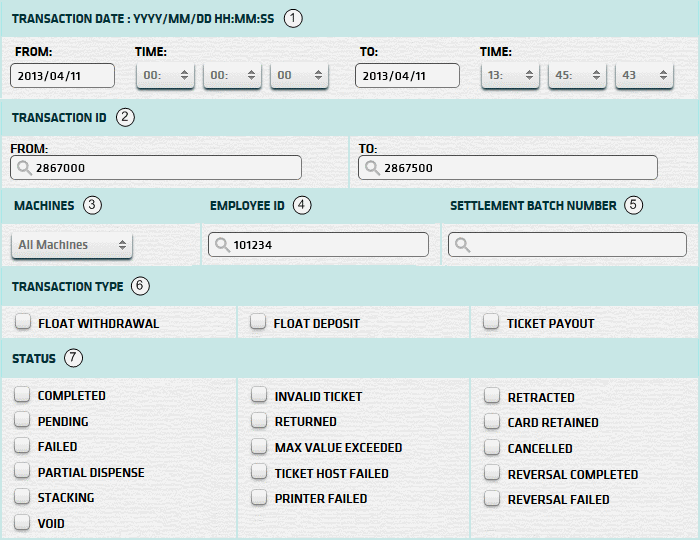 Float Transaction Filter