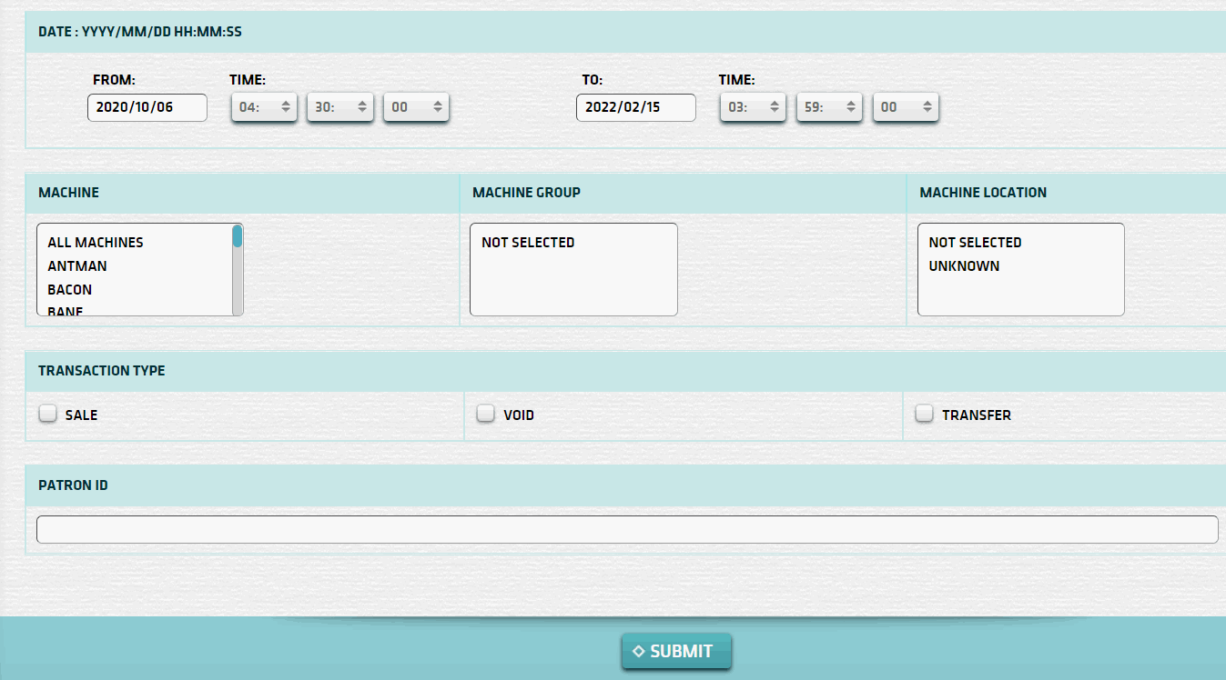 Resort Wallet Deposit Report