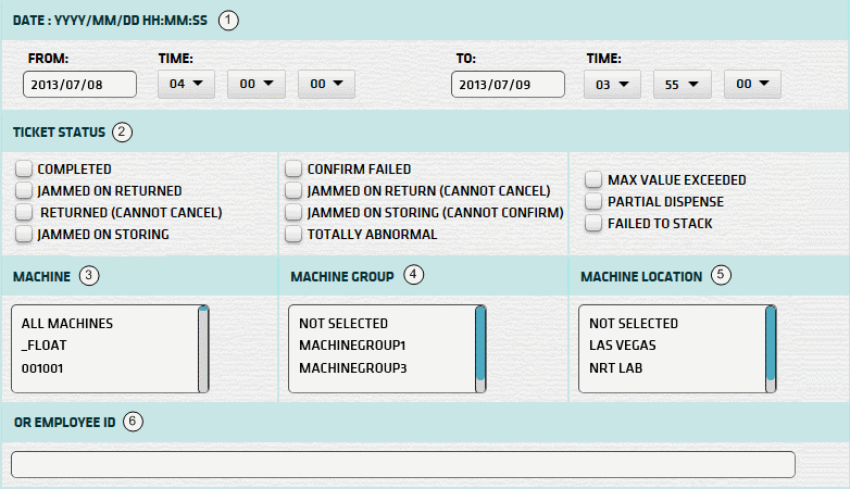 Ticket Redemption (Employee) Report